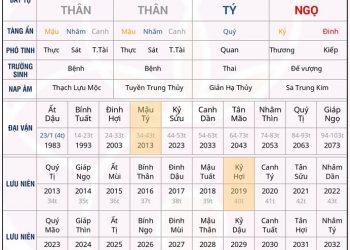 Phương vị Dụng thần Tứ Trụ
