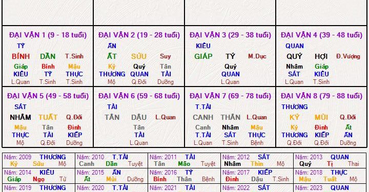 Luận Tứ Trụ – Bát Tự cho bé trai sinh năm 2009